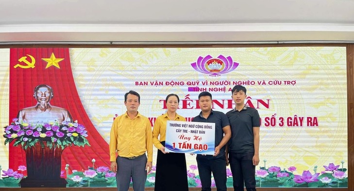 Trường Việt ngữ Cây Tre, Nhật Bản sẻ chia với đồng bào vùng lũ Nghệ An